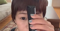 オン眉前髪の女性→バリカンでセルフカットしたら……　まさかの仕上がりに「その手がありましたか！」「感動しました」