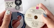 ダイソーで買ったリボン→ゴムにくるくる巻き付けて……　指で編むだけの簡単ヘアアクセサリーに「姪っ子に作ろうかな」「孫に作ります」