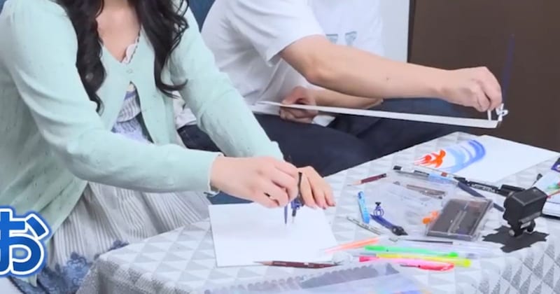 東京藝大出身2人が“コンパスだけ”で絵を描いたら……　圧巻の作品に「こんなに表現が出来るのすごい」「キラキラ煌めいている」