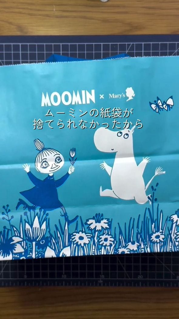 捨てられない“ムーミンの紙袋”を、切って貼り合わせたら……　驚きの大変身に「ただすごいです」「弟子入りしたい」