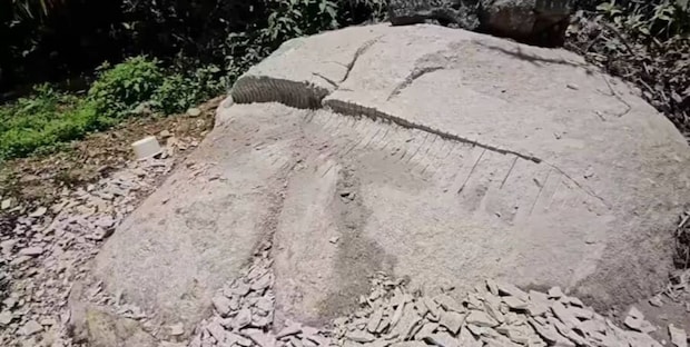 庭にある巨大な岩→コツコツ削っていくと……　2カ月後、驚がくの光景に「いやすごいわ」「感動です」