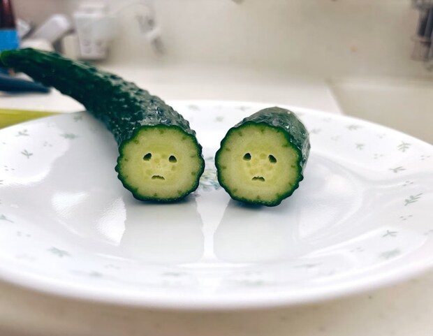 きゅうりを切っただけなのに…信じられない光景に「しょんぼり」「かわいい」の声が殺到！