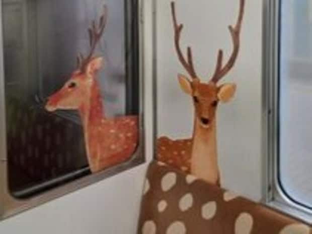 【これは乗りたい！】鹿だらけ「ならしかトレイン」に2千いいね「憧れの電車」「つり革かわいい」