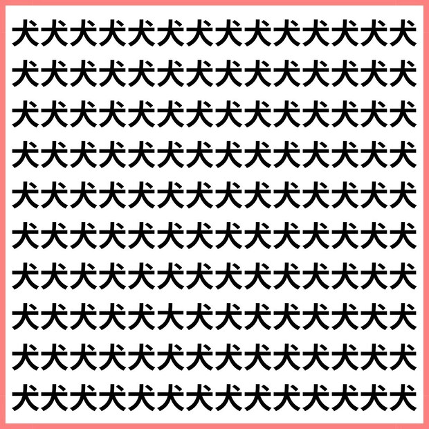 犬だと思ったら！？【1文字だけ違う】漢字間違い探しで脳トレ、何秒で見つかる？