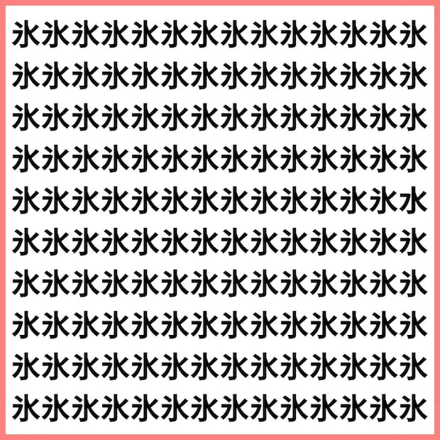 冷たい“氷”の中に、さらりと“水”が!【1文字だけ違う】漢字間違い探しで脳トレ、何秒で見つかる？