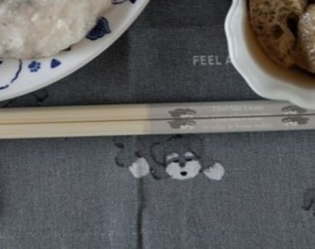 【お昼はとろろそば】盛り付けがバズる→犬好きをキュンとさせて7.5万いいね「天才」「かわいい!」