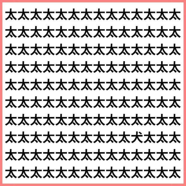 【罠】 見間違え注意！ 「太」と「犬」の線の一本があなたの脳を騙す。 【1文字だけ違う】漢字間違い探しで脳トレ、何秒で見