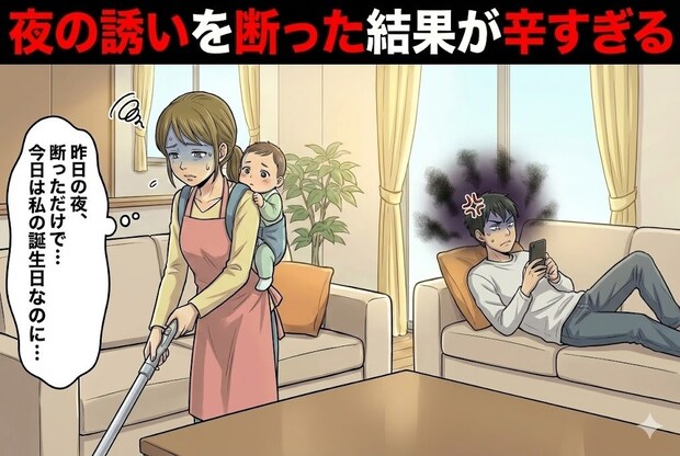 誕生日に夫から無視。夜の誘いを断っただけで「逆ギレ・無言」はアリですか？