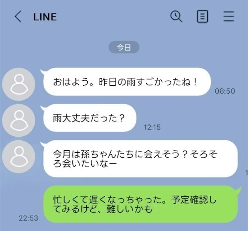 「孫に会いたい」実母からの催促が“正直しんどい”→本音に「うちと一緒」「はっきり言ってみては?」