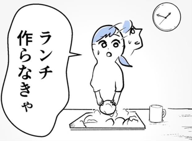 来客直前にギャン泣き→昼食作りを断念し、パスタの出前で自称ばぁばを迎えた結果｜ばあばになりたがる友人