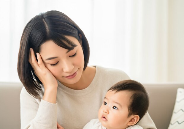 ソファ　ママと赤ちゃん