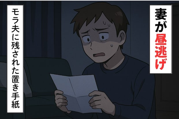 置き手紙だけをリビングに残して…友人に助けられモラ夫から昼逃げを実行した妻