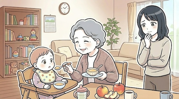 5か月の娘に「果物あげて」と迫る義母。離乳食のルールを守りたい私の葛藤