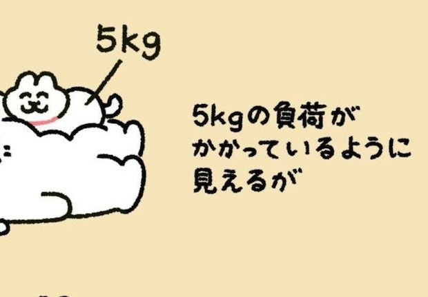 【図解説明】ネコが体に乗るしんどさに共感7万いいね「ダイビングで致命傷」「ふみふみされると…」