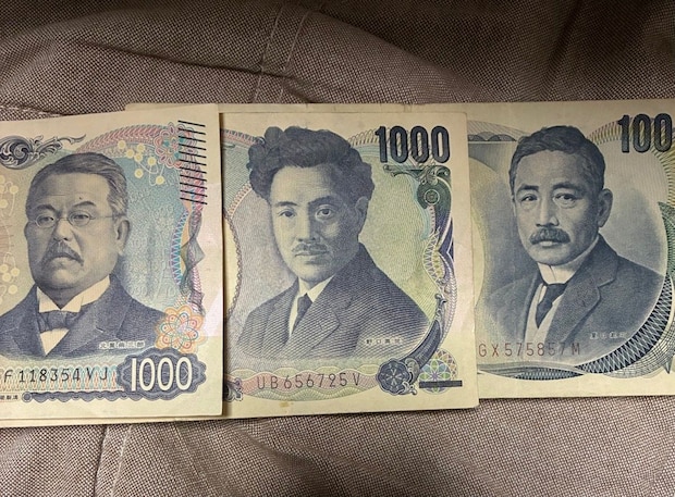 財布を見たら“千円が三人衆”だった、歴代千円札の並びに13万いいね「手元に保管してます」「懐かしい」