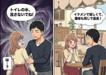 「マチアプでやっと見つけた運命の相手！」相性◎なハイスペイケメンといい雰囲気のままお家デートを楽しむが⇒「トイレの水、流さないで！」ドン引きの一言で思考停止に・・・