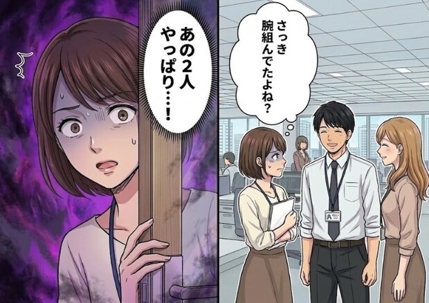 「奥さんの同期と不倫するなんて最低だよね」ある日社内で夫の不倫に関する噂話を聞いてしまい…夫が残業している会議室へ向かうと⇒まさかの社内不倫キス現場を目撃してしまって・・・