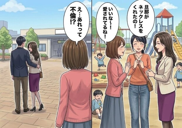 【保育園内ダブル不倫】「ばらしたらアンタが家庭を壊すことになるわよ」美人ママの相手は“ママ友の旦那さん”！？秘密を黙っておくが⇒「私の夫、不倫してるの」妻がその事実に気付いて・・・