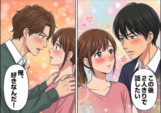 「男として見てなかったのに…意識しちゃう！」幼馴染のイケメン男子2人から同時にアプローチ！？⇒「2人きりで話したい」「俺、好きなんだ！」しかし三角関係は意外な方向へ・・・