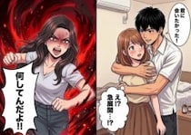 「今日も先輩のビジュが良すぎて滅♡」憧れの彼に片想い。しかし強力なライバル出現で叶わぬ恋と思いきや⇒「会いたかった」バックハグされる急展開！しかしそれを見た美人先輩が殴りかかってきて・・・