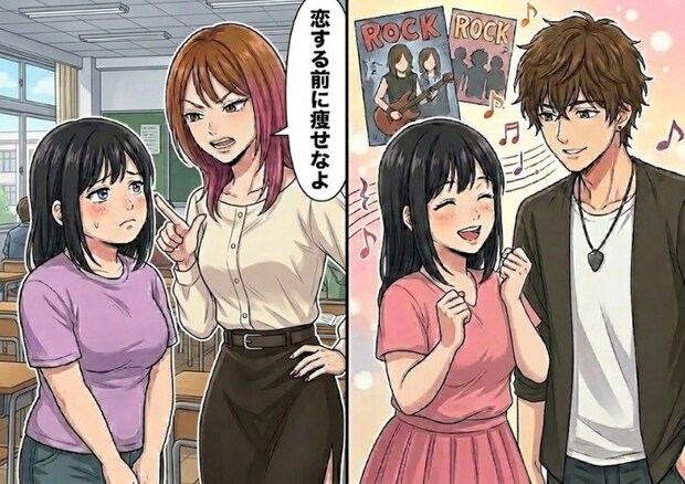 「アンタにお洒落は無理ね！ブカブカの服で脂肪隠さないとw」体型をバカにしてくる友達！男子といい感じな所を見られてしまい⇒「恋する前に痩せろよ！」体型ディスりがエスカレートして・・・