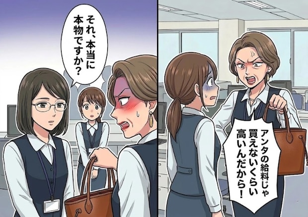「アンタの安い給料じゃブランドバッグは一生買えないわねw」毎日のようにハイブラ自慢をしてくるお局。しかし⇒「それ、本物ですか?」1人の社員の発言でお局が“地獄”を見ることに・・・