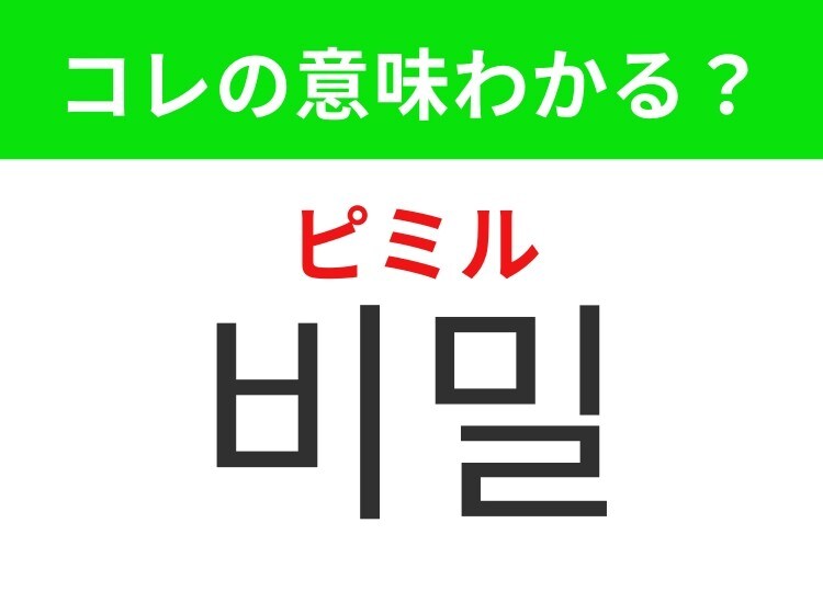 【韓国生活編】内緒にしておきたいこと！「비밀（ピミル）」の意味は？