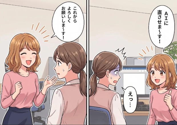 「自由すぎる新卒社員にドン引き!」業務を説明してもメモを取らない新人!提出されたレポートが誤字だらけなので修正指示をすると⇒「AIに直させま~す」堂々と宣言してきて・・・
