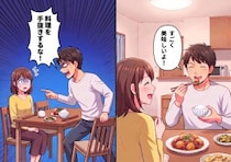 「こんなに美味しい料理が作れるなんて俺の妻は天才だ♡」手料理を絶賛してくれる夫。味付けに“めんつゆ”を使用したことを伝えると⇒「はぁ！？手抜きかよ！」なぜか大激怒されてしまい・・・