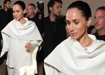 メーガン妃がパリ・ファッションウィークに初登場 オール白ルックでバレンシアガのショーに現れる